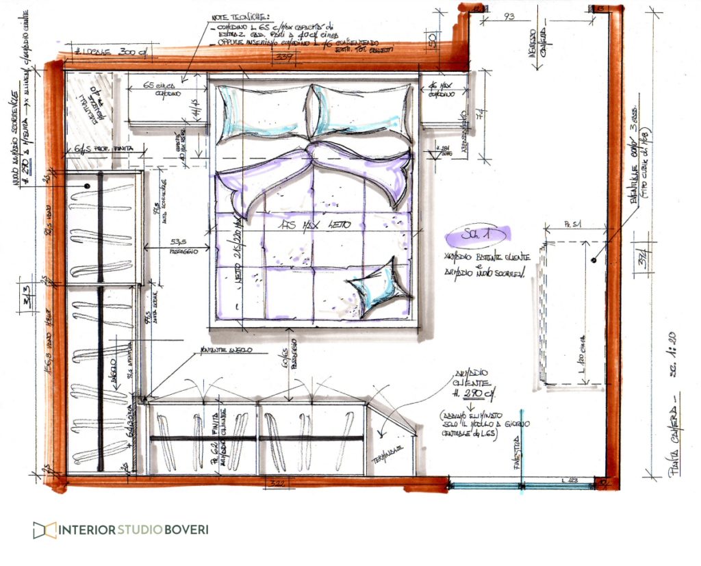 Relooking camera da letto 04 pianta - Interior studio Boveri